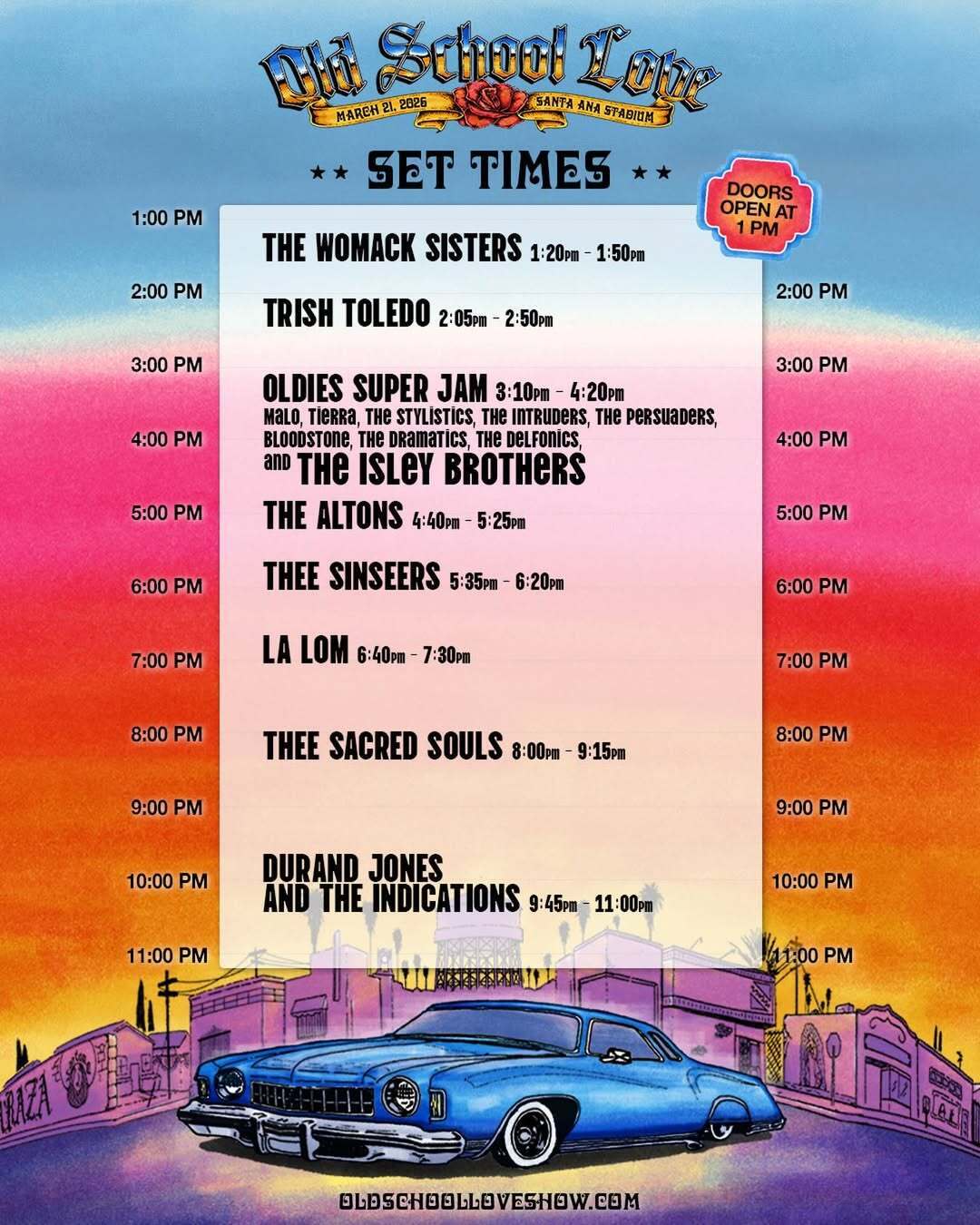 Old School Love set times